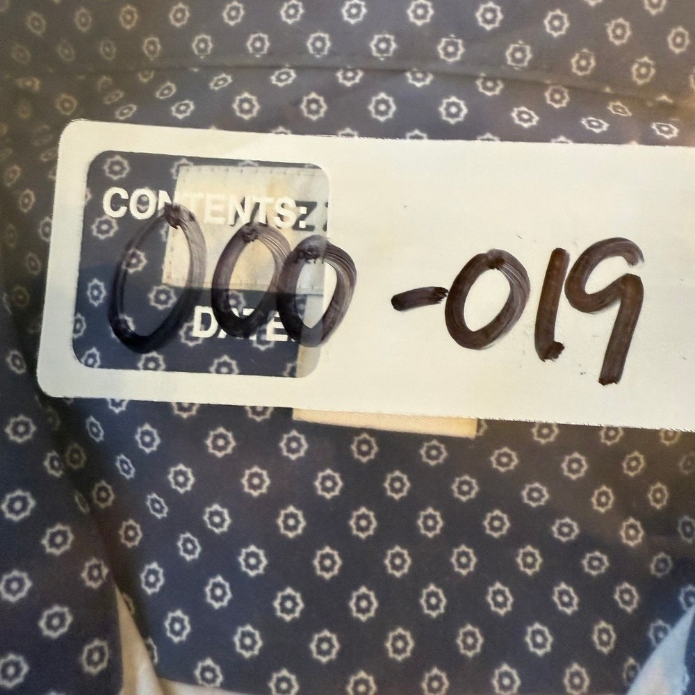 Mizzen and Main Mens Blue‎ Geometric Print Performance Dress Shirt Size M Trim - Picture 10 of 10